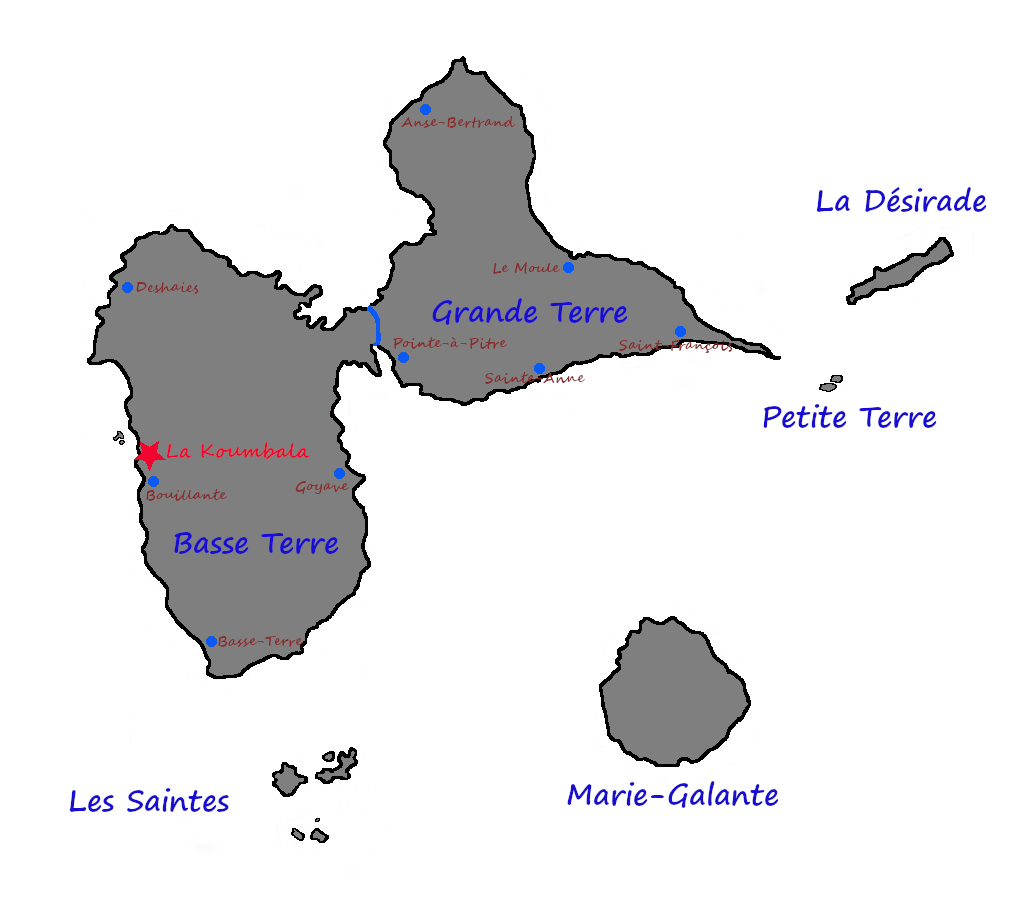 Situation de La Koumbala en Guadeloupe